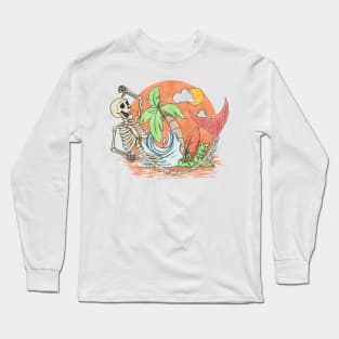 Tropical Mermaid Skeleton Long Sleeve T-Shirt